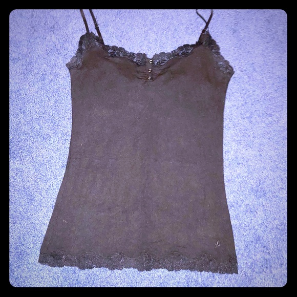 aerie Tops Aerie Tank Top With Lace Buttons Poshmark
